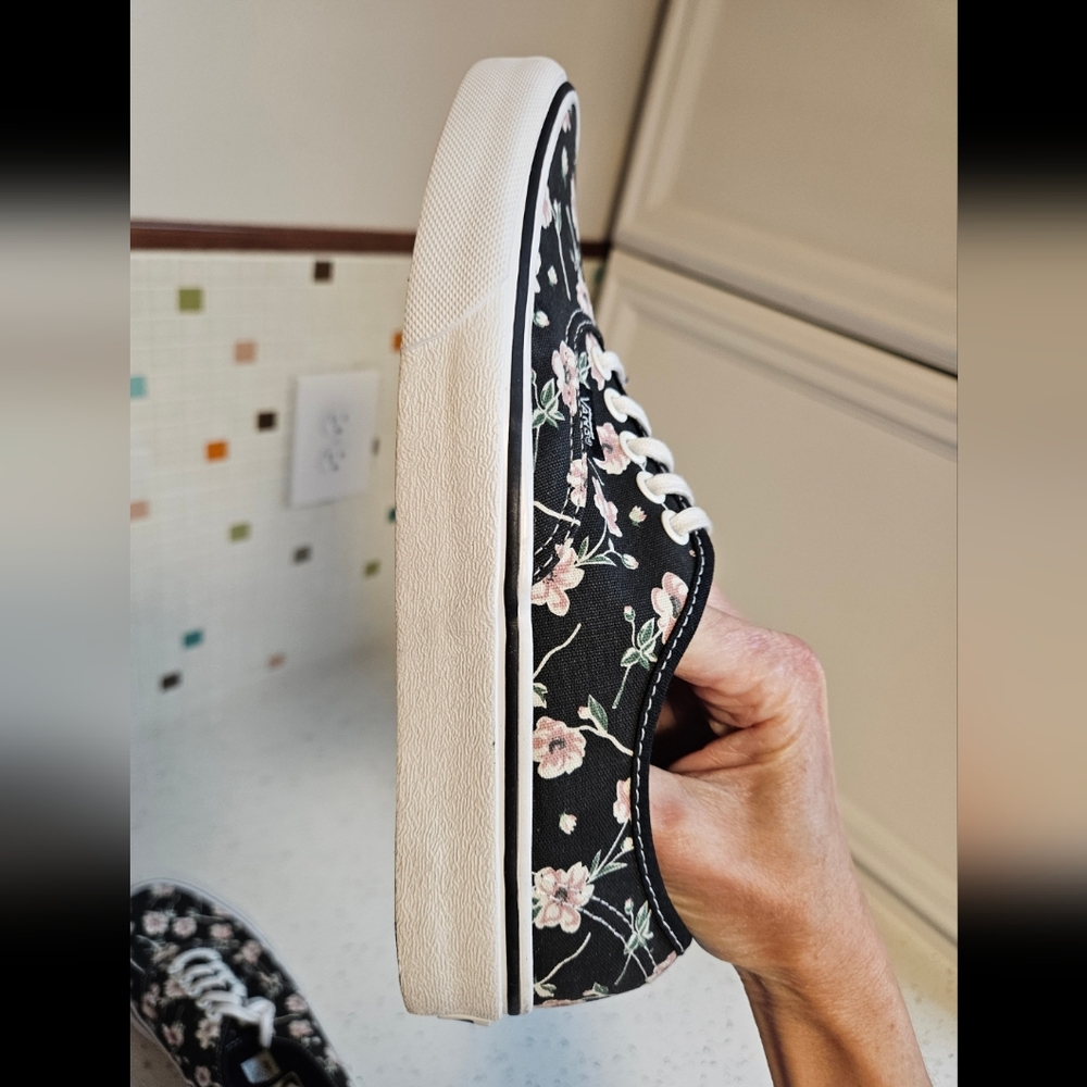 Vans floral lace up sneaker shoe women 8.5 mens 7 - Picture 7 of 10